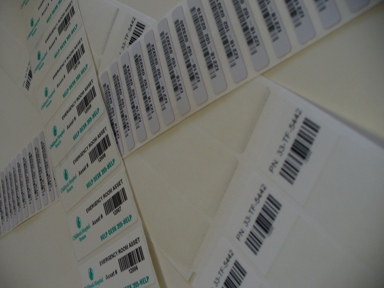 Pre-printed labels